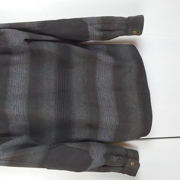 Roark Men's Black/ Gray Snap Button Plaid Flannel Heavyweight Shirt Sz.M - Picture 7 of 9